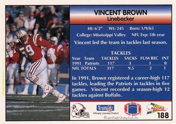 1992 Pacific #188 Vincent Brown Back