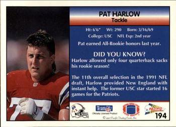 1992 Pacific #194 Pat Harlow Back