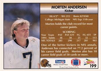 1992 Pacific #199 Morten Andersen Back