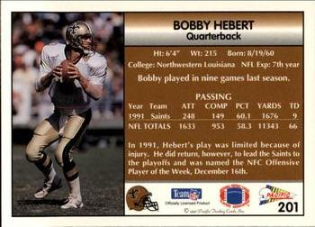 1992 Pacific #201 Bobby Hebert Back