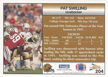 1992 Pacific #204 Pat Swilling Back
