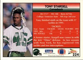 1992 Pacific #224 Tony Stargell Back