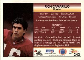 1992 Pacific #243 Rich Camarillo Back