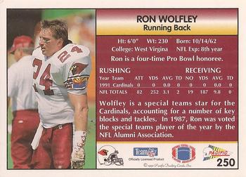 1992 Pacific #250 Ron Wolfley Back