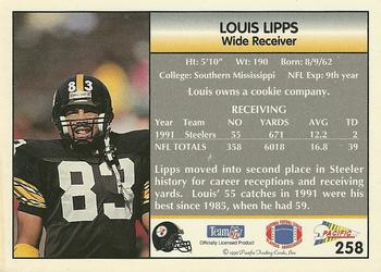 1992 Pacific #258 Louis Lipps Back