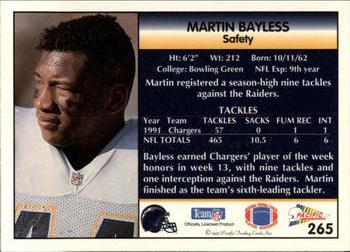 1992 Pacific #265 Martin Bayless Back