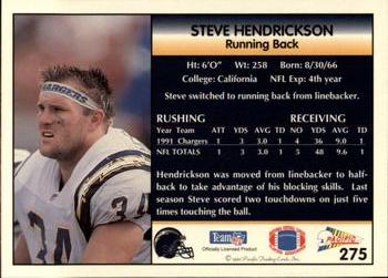 1992 Pacific #275 Steve Hendrickson Back