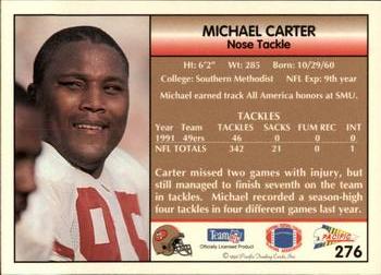 1992 Pacific #276 Michael Carter Back