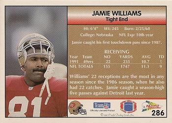 1992 Pacific #286 Jamie Williams Back