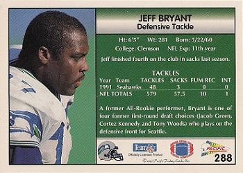 1992 Pacific #288 Jeff Bryant Back