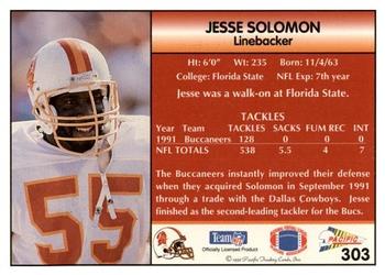 1992 Pacific #303 Jesse Solomon Back