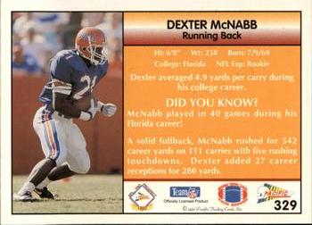 1992 Pacific #329 Dexter McNabb Back