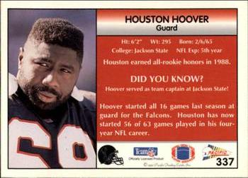 1992 Pacific #337 Houston Hoover Back