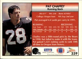 1992 Pacific #339 Pat Chaffey Back