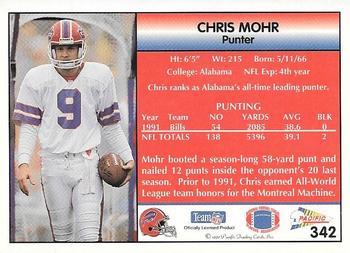 1992 Pacific #342 Chris Mohr Back