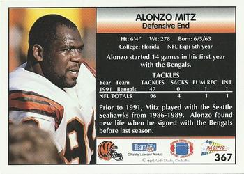 1992 Pacific #367 Alonzo Mitz Back