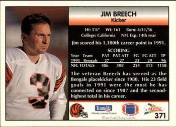 1992 Pacific #371 Jim Breech Back