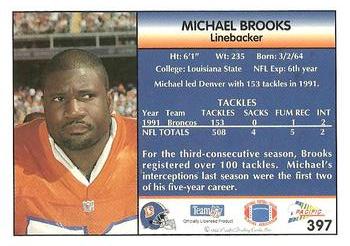 1992 Pacific #397 Michael Brooks Back
