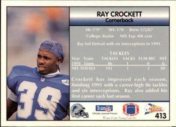 1992 Pacific #413 Ray Crockett Back