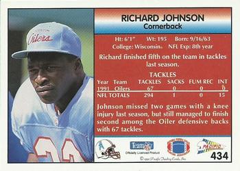1992 Pacific #434 Richard Johnson Back