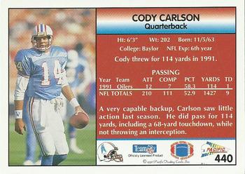 1992 Pacific #440 Cody Carlson Back