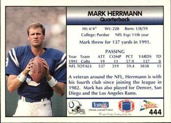 1992 Pacific #444 Mark Herrmann Back