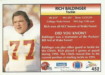 1992 Pacific #452 Rich Baldinger Back