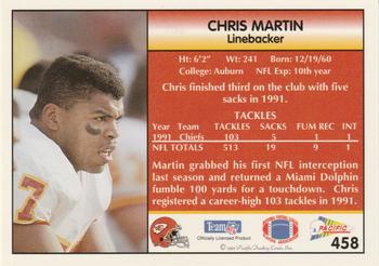 1992 Pacific #458 Chris Martin Back