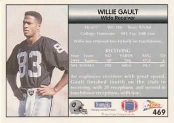 1992 Pacific #469 Willie Gault Back