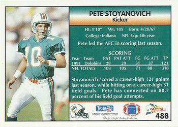 1992 Pacific #488 Pete Stoyanovich Back
