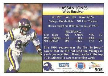 1992 Pacific #505 Hassan Jones Back