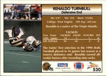 1992 Pacific #530 Renaldo Turnbull Back