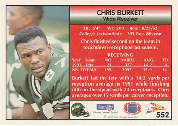 1992 Pacific #552 Chris Burkett Back