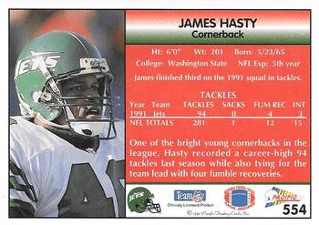 1992 Pacific #554 James Hasty Back