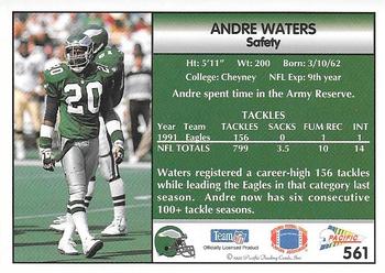 1992 Pacific #561 Andre Waters Back