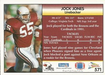 1992 Pacific #571 Jock Jones Back