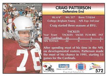 1992 Pacific #572 Craig Patterson Back