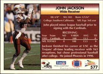 1992 Pacific #577 John Jackson Back