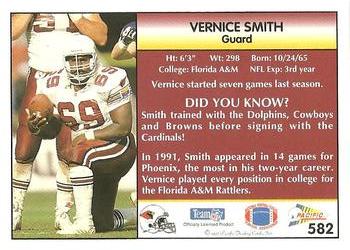 1992 Pacific #582 Vernice Smith Back