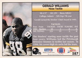 1992 Pacific #587 Gerald Williams Back