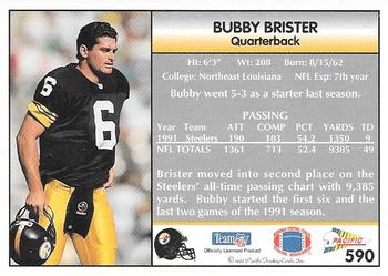 1992 Pacific #590 Bubby Brister Back