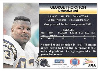 1992 Pacific #596 George Thornton Back