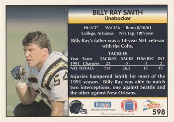 1992 Pacific #598 Billy Ray Smith Back