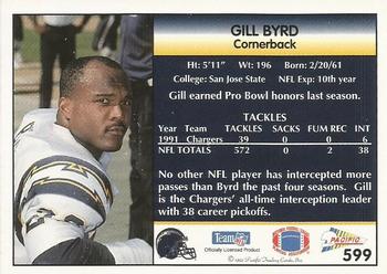 1992 Pacific #599 Gill Byrd Back