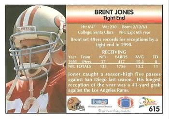 1992 Pacific #615 Brent Jones Back