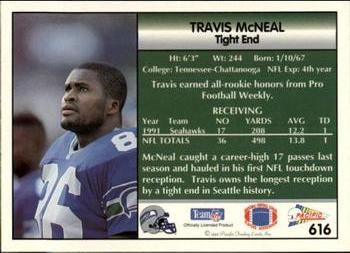 1992 Pacific #616 Travis McNeal Back