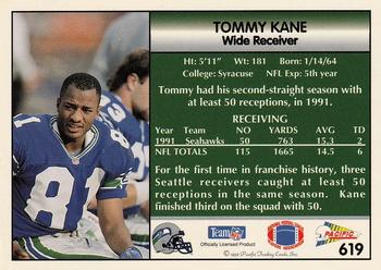 1992 Pacific #619 Tommy Kane Back