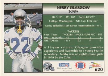 1992 Pacific #620 Nesby Glasgow Back