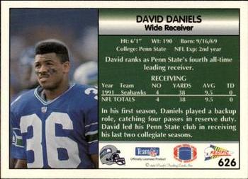 1992 Pacific #626 David Daniels Back