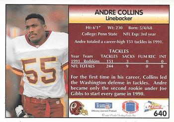 1992 Pacific #640 Andre Collins Back